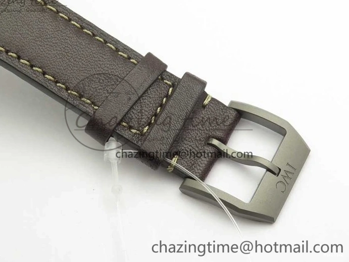 MIROTIME 0113 SmartChoice Mark XVIII IW327006 Titanium M+F 1:1 Best Edition Black Dial on Brown Leather Strap A 7145